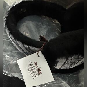 Coach Zebra Pattern Earmuffs in Black and Gray